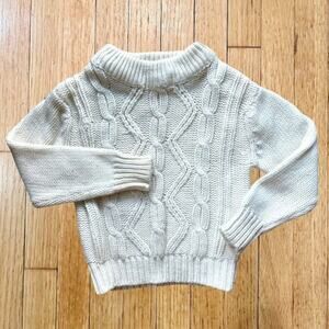 Sears Vintage 70s Cable Knit Fisherman Sweater Ivory Boy’s 2T Kings Road Unisex